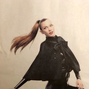 NWT Prabal Gurung Black Wool Cape with Sequins -One Size